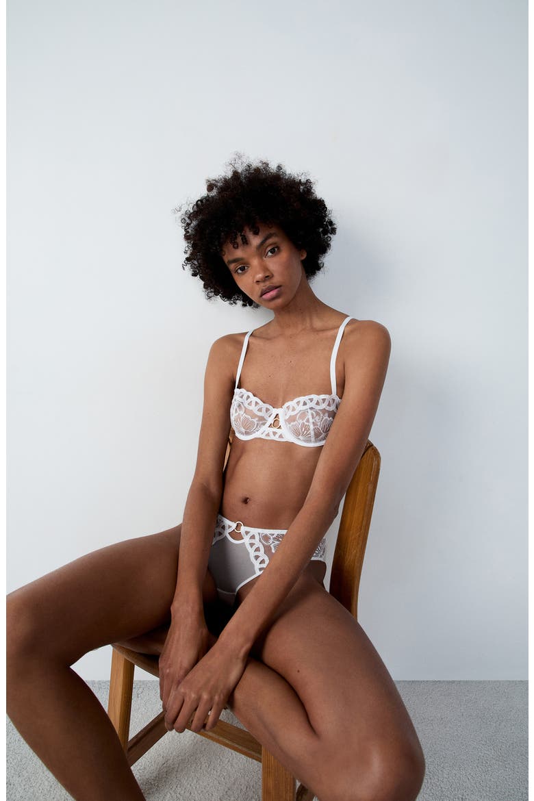 Patchouli N°9 Underwire Balconette Bra, Alternate, color, ECRU
