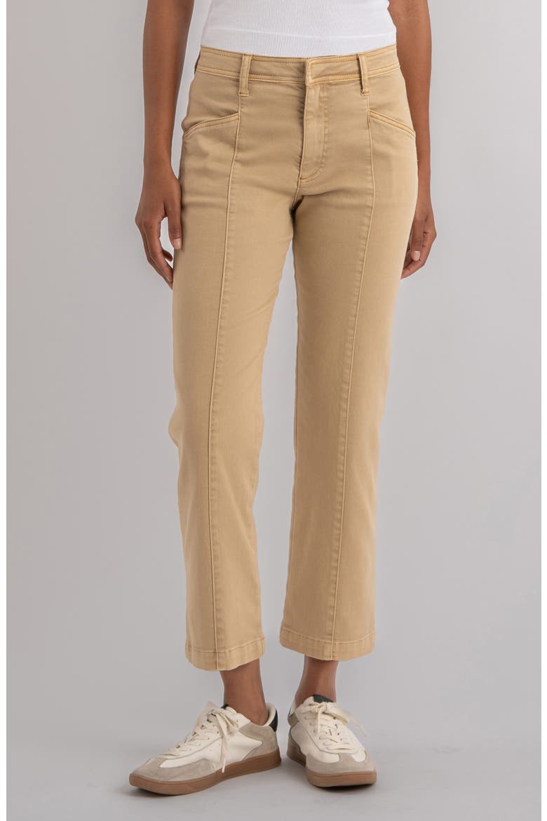 Camry Seamed High Waist Crop Straight Leg Pants, Main, color, CASHEW