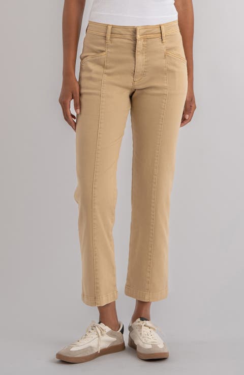 Camry Seamed High Waist Crop Straight Leg Pants