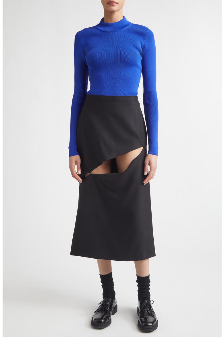Technical Rib Mock Neck Sweater, Alternate, color, BLUEBELL