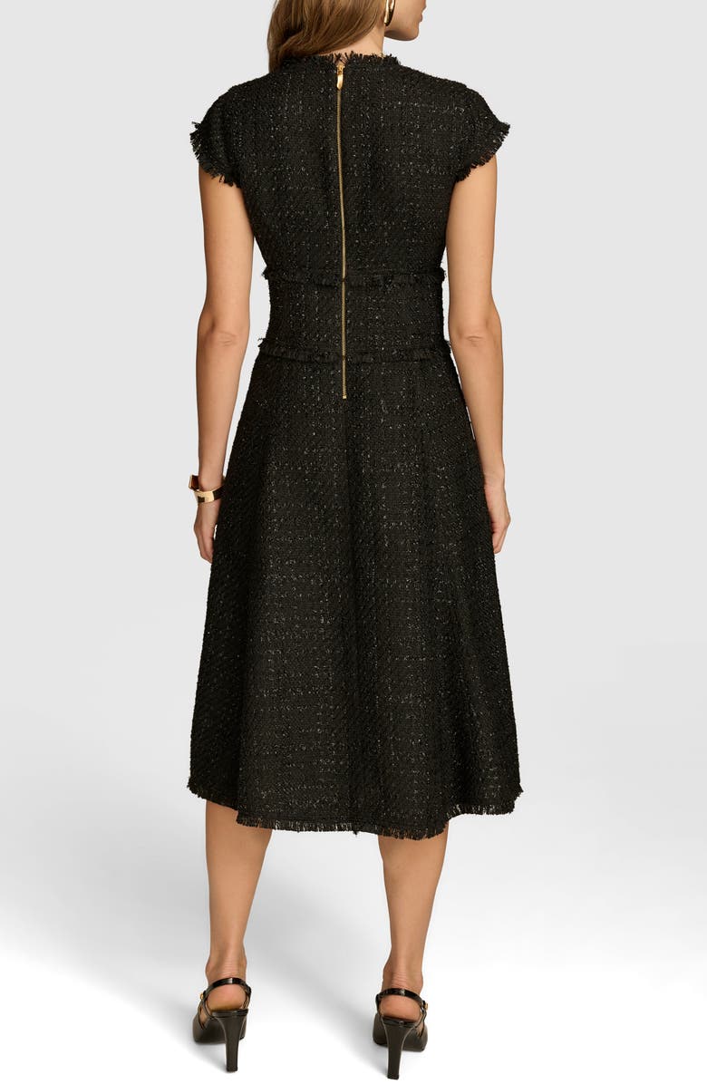 Donna Karan New York Metallic Tweed Midi Dress, Alternate, color, 