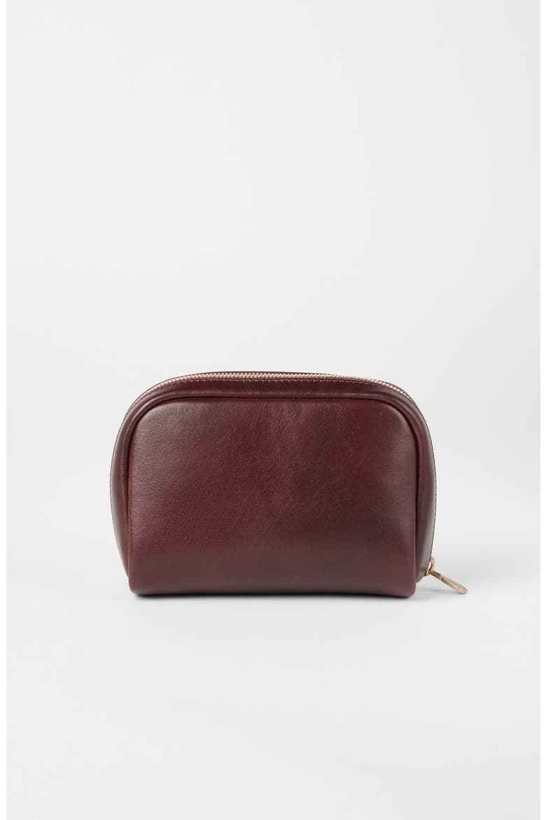 Calfskin beauty case, Alternate, color, Burgundy