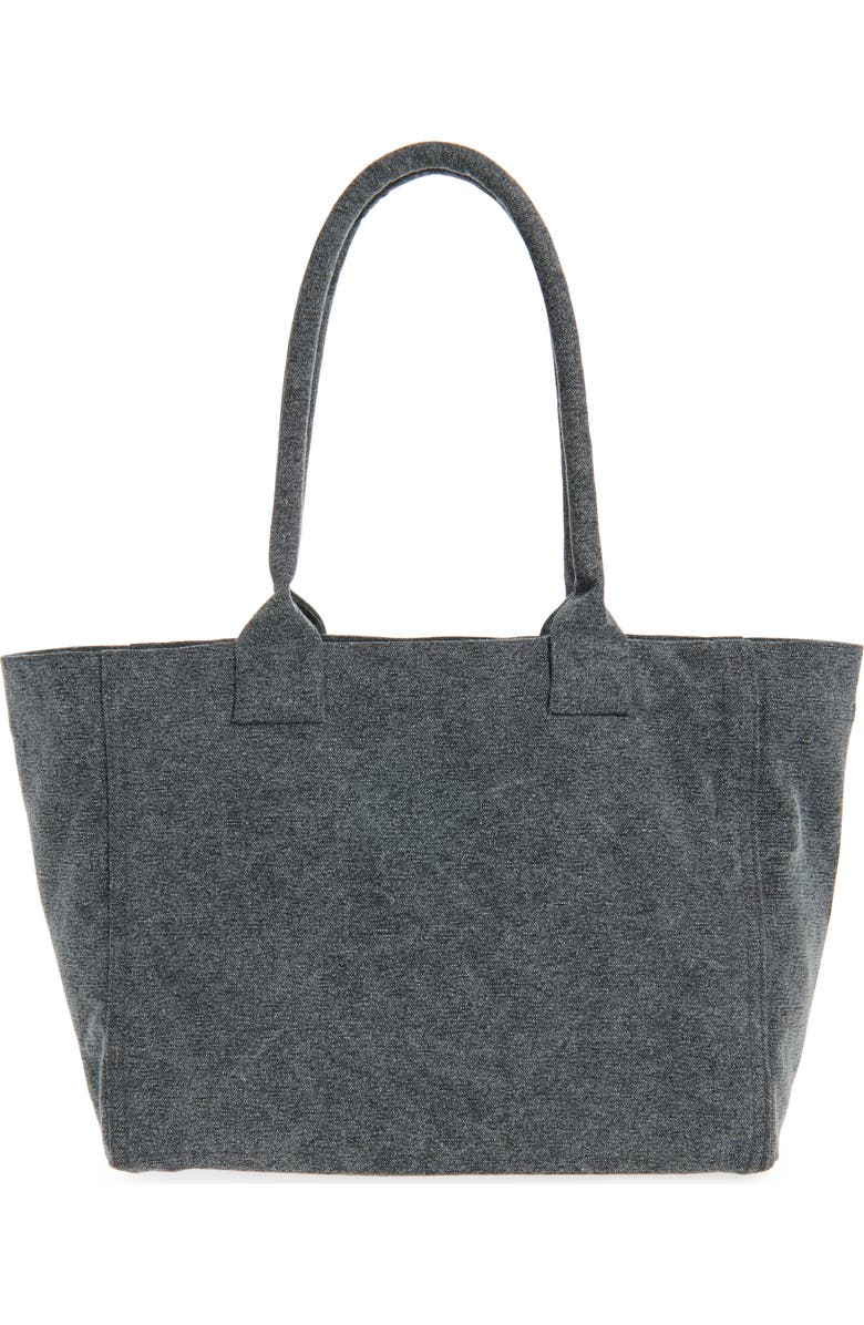 Isabel Marant Yenky Zipped Embroidered Logo Canvas Tote, Alternate, color, Faded Black