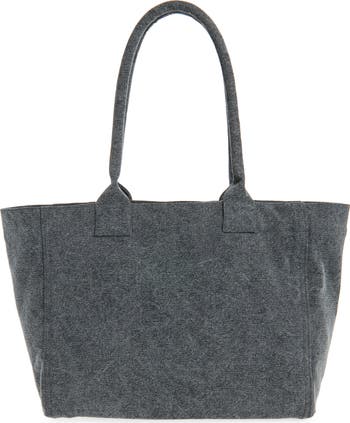 Isabel Marant Yenky Zipped Embroidered Logo Canvas Tote