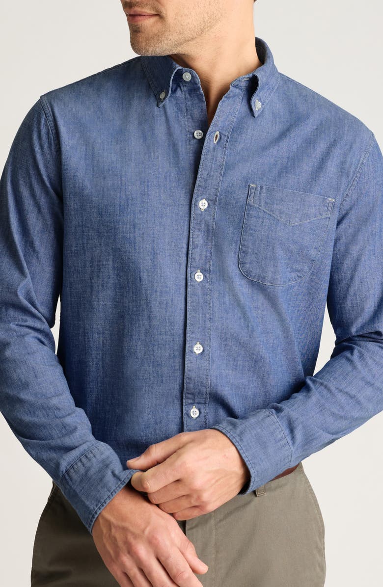 Bonobos Everyday Slim Fit Cotton Chambray Button-Down Shirt, Main, color, Light Wash