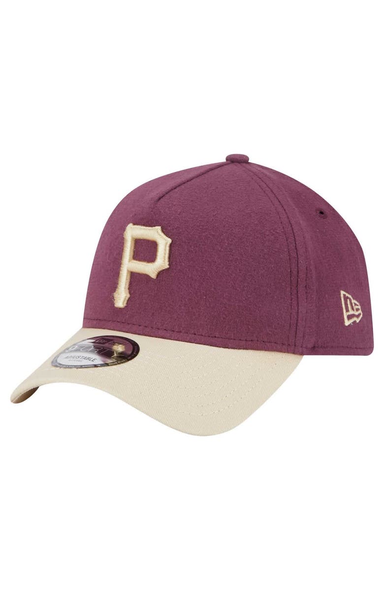 New Era Men's New Era Maroon Pittsburgh Pirates Moleskin A-Frame 9FORTY Adjustable Hat, Main, color, Maroon