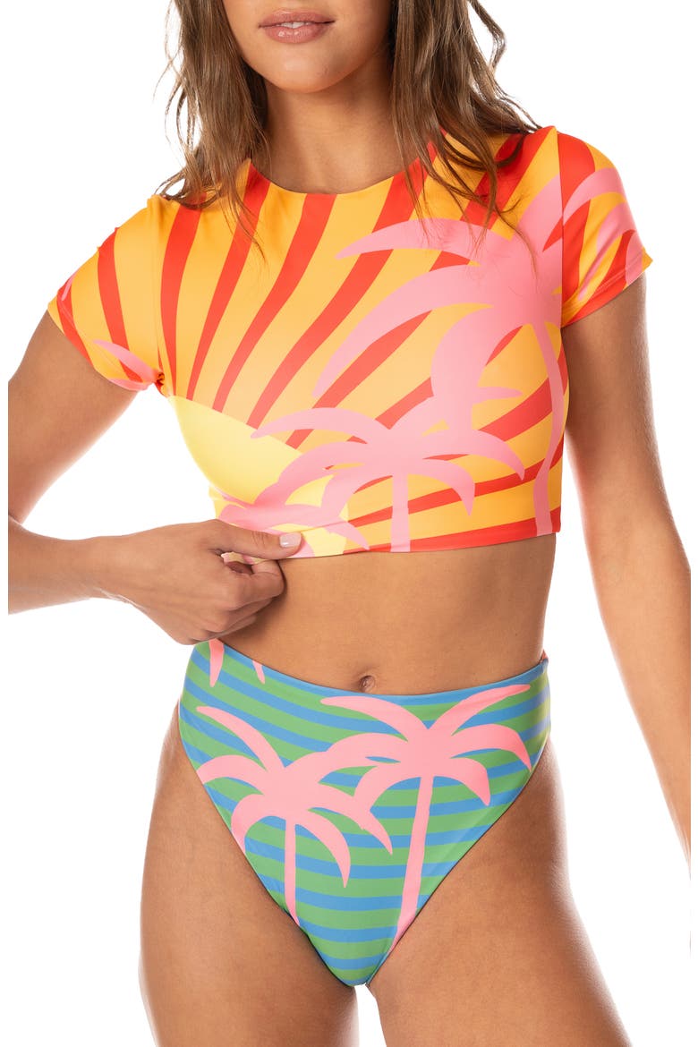 Jungle Sway Milano Reversible Crop Rashguard, Alternate, color, OPEN YELLOW