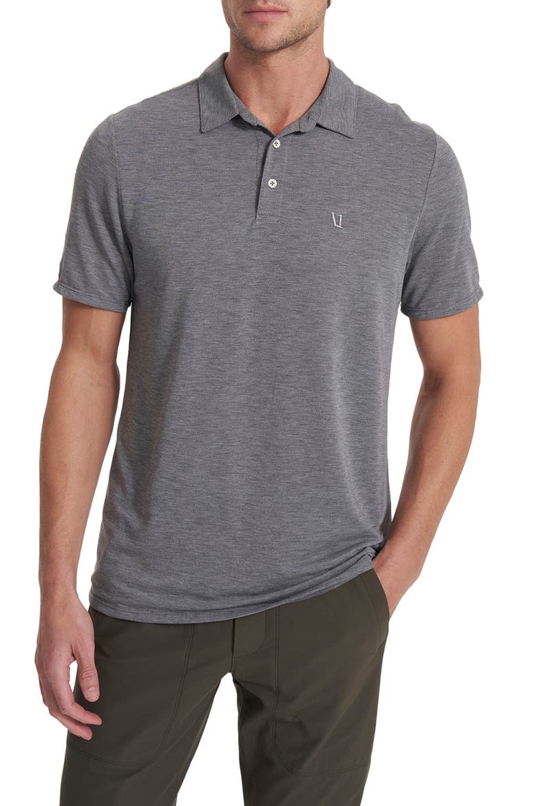 Knit Twill Polo, Main, color, HEATHER GREY