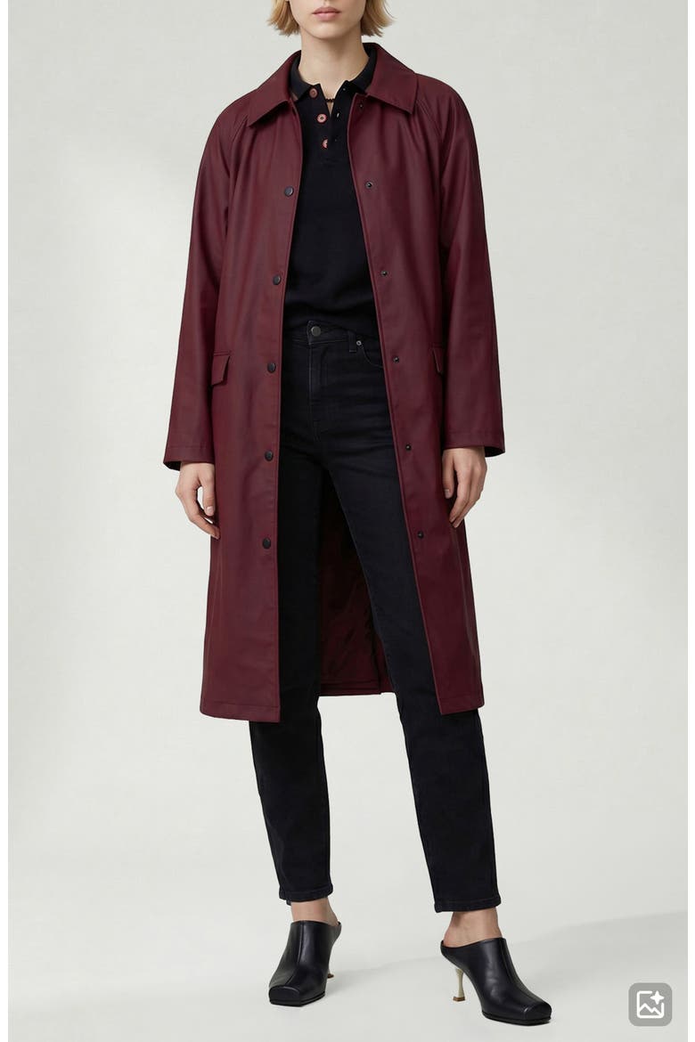 Janice Tie Waist Water Repellent Coat, Main, color, PORTO