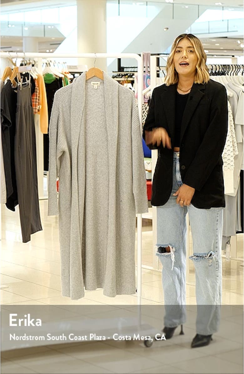 Rib Open Front Long Cardigan, sales video thumbnail
