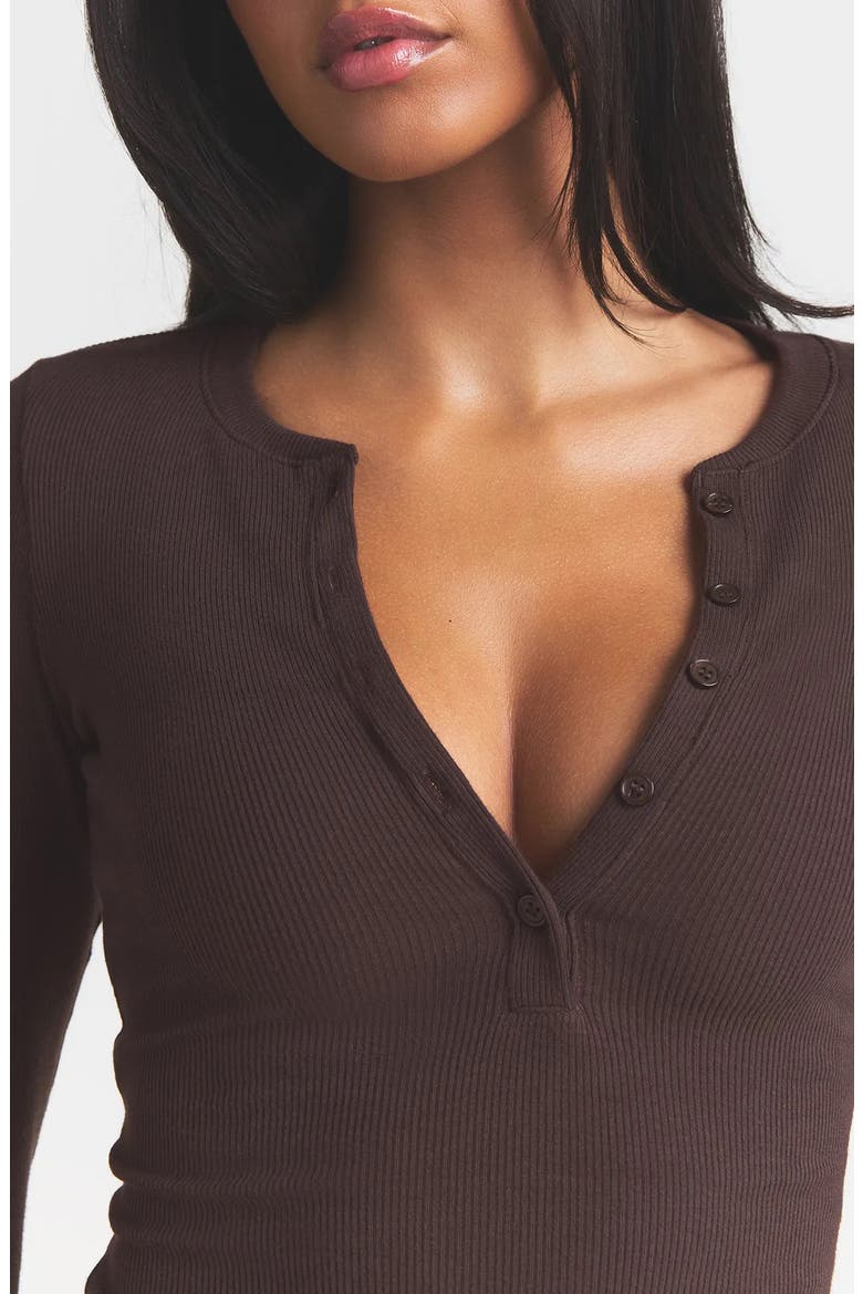 Cotton Rib Scoop Neck Henley, Alternate, color, ESPRESSO