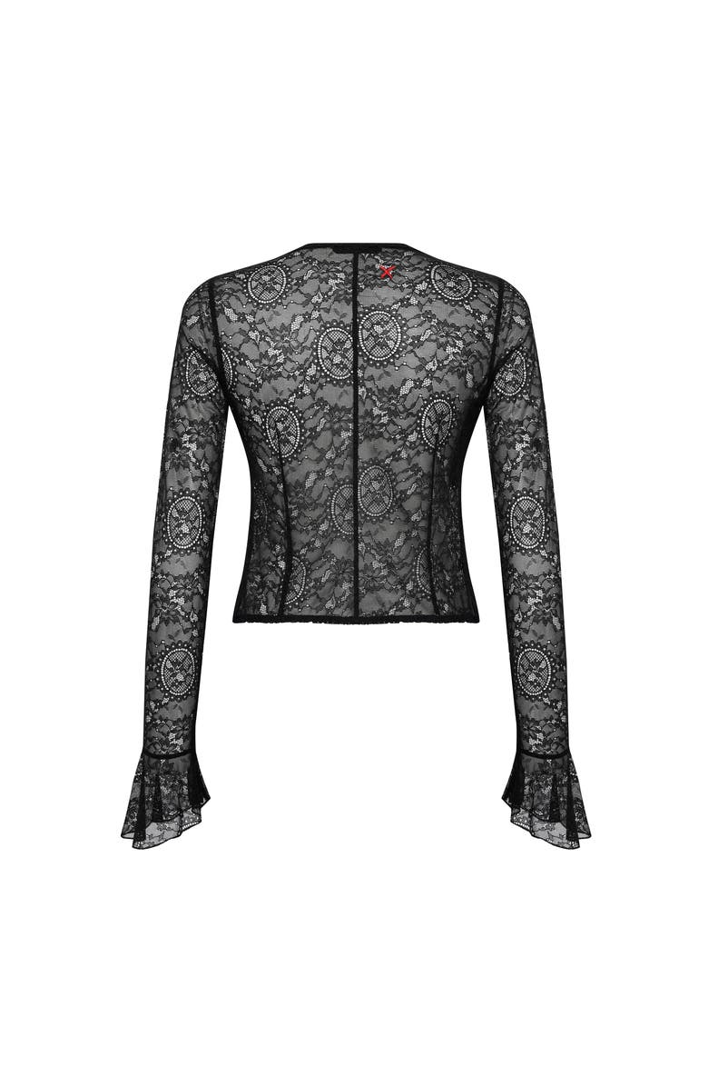 PCFG Long Sleeve Black Lace Top, Alternate, color, Black
