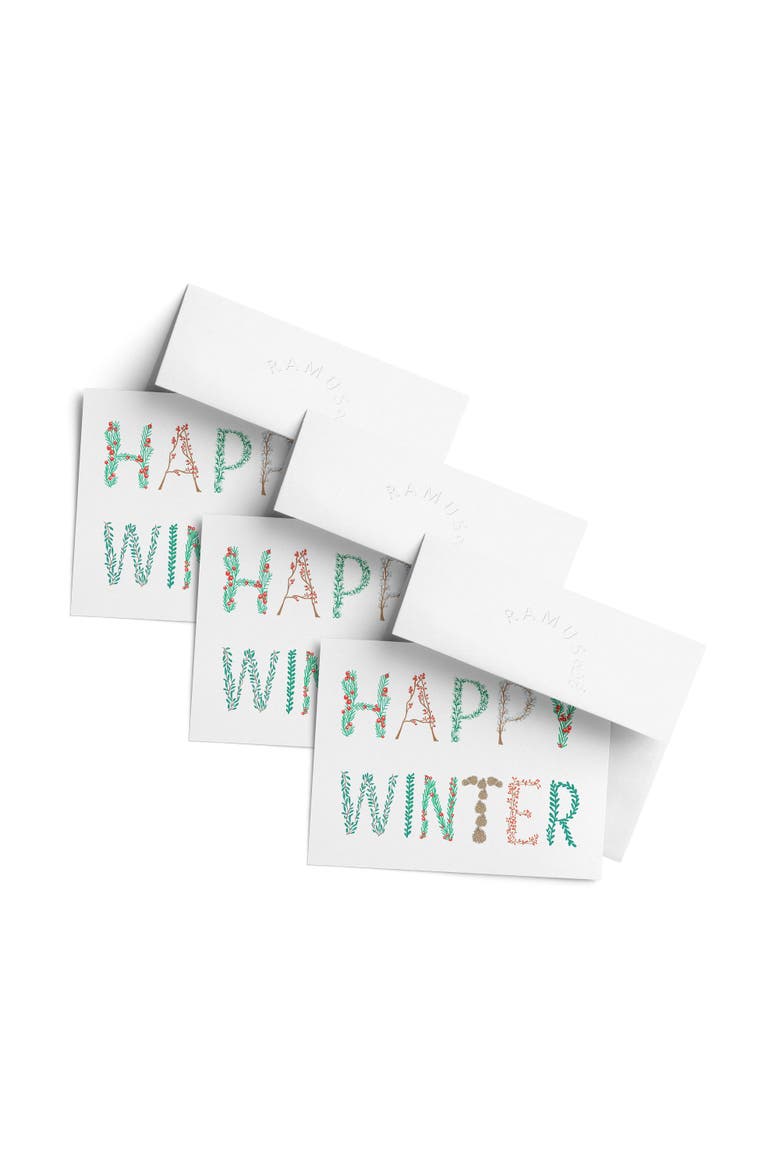 Winter/Holiday Greeting Card Pack Sets (3 ct) Happy Winter, Main, color, Multi-Pack