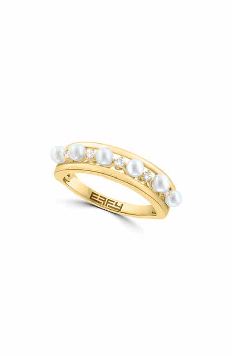 EFFY Diamond & Freshwater Pearl Ring