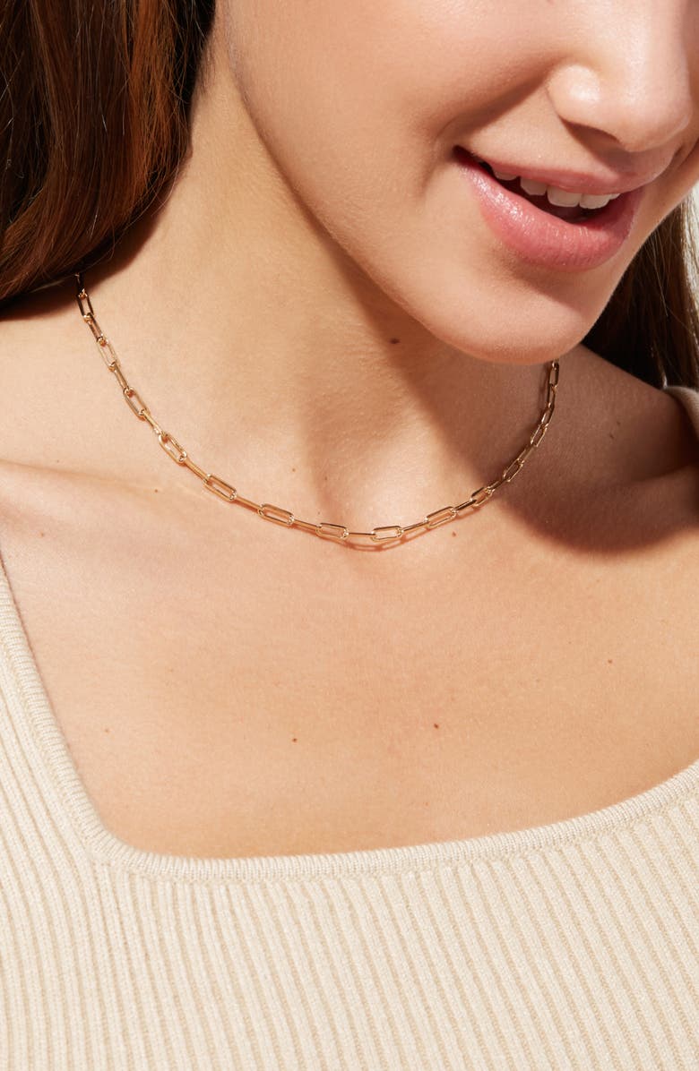 Ana Luisa Paper Clip Chain Necklace, Alternate, color, Gold