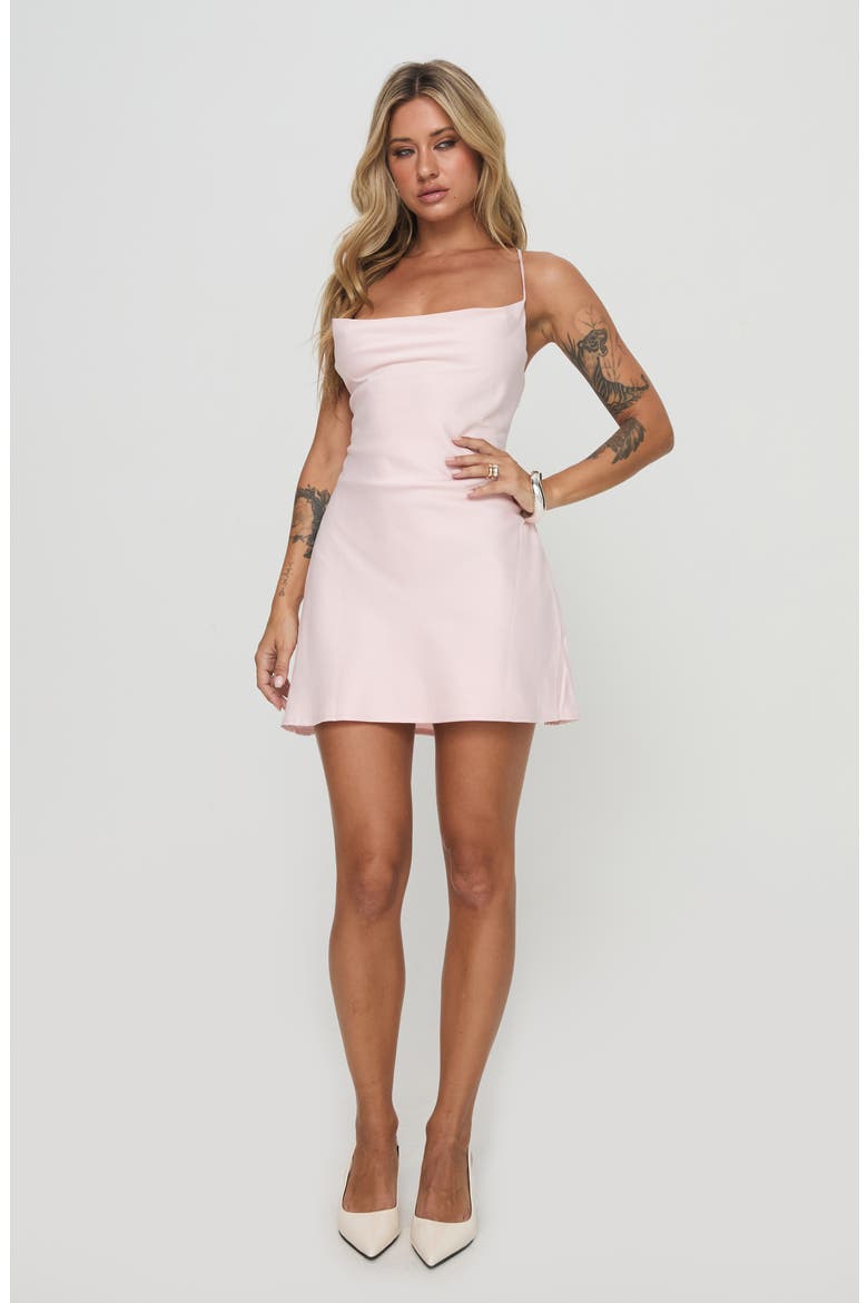 Celena Recycled Polyester Minidress, Alternate, color, LIGHT/ PASTEL PINK