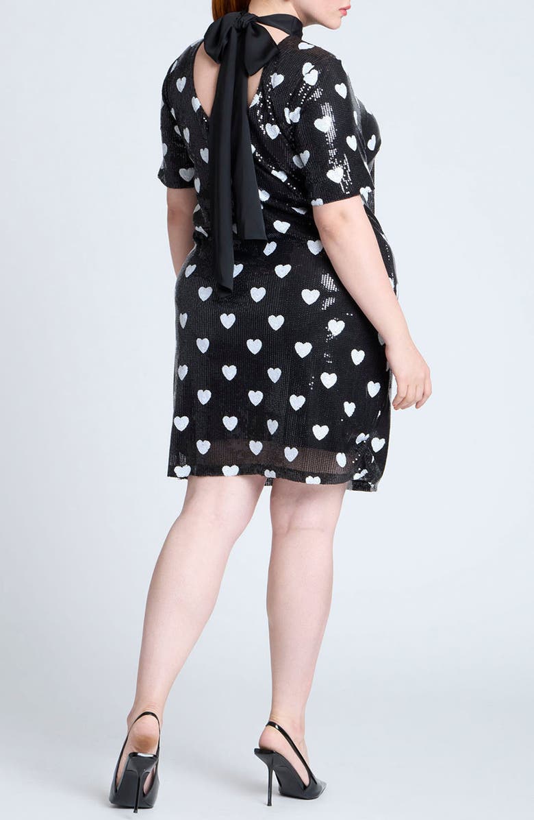 ELOQUII Sequin Heart Minidress, Alternate, color,
