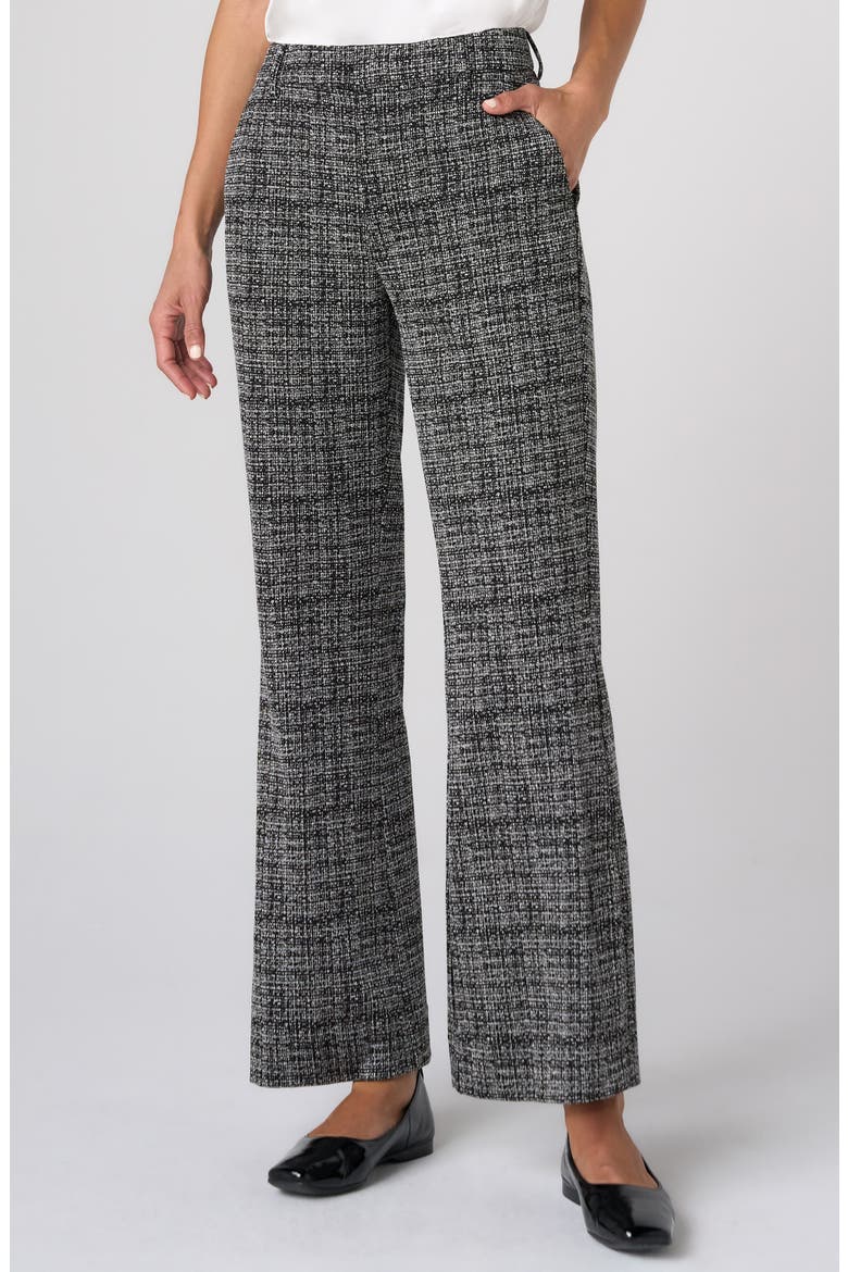 Knit Flare Pants, Main, color, BLACK/ MULTI TWEED PRINT