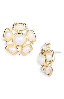 Cara Button Stud Earrings