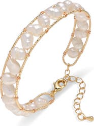 EYE CANDY LOS ANGELES Colette Freshwater Pearl Cuff Bracelet