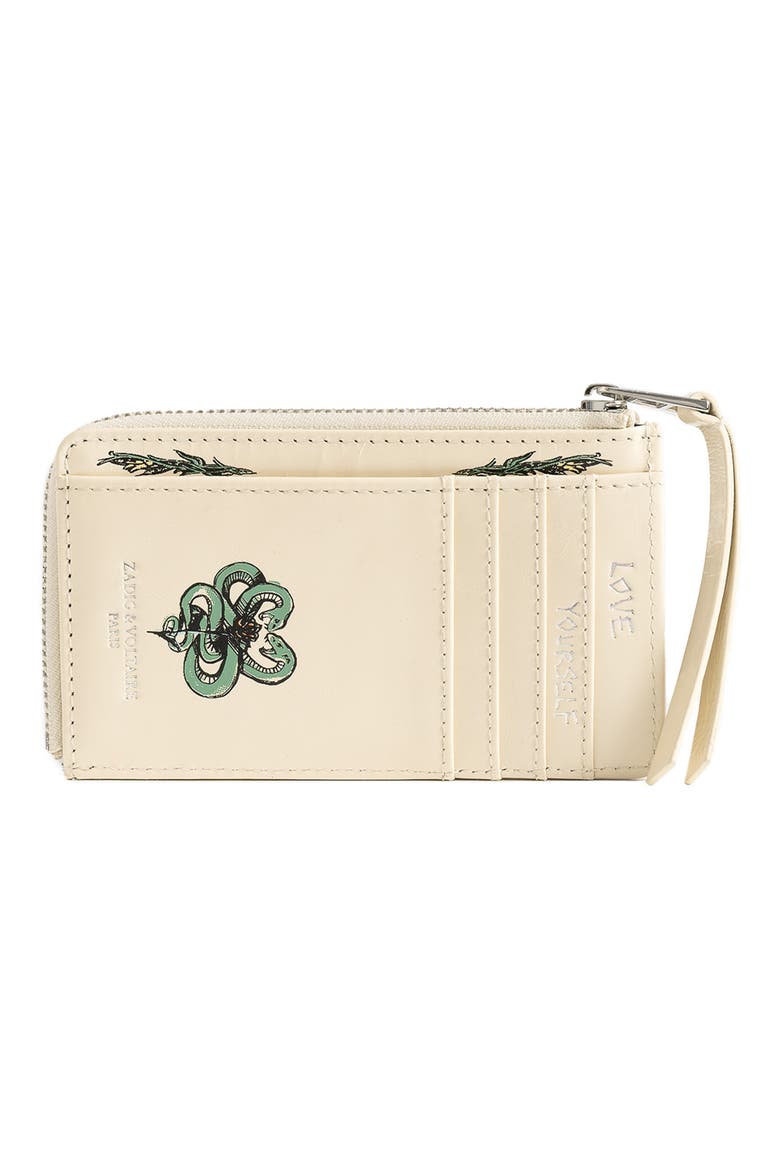 ZV Card Tattoo Leather Card Case, Alternate, color, FLASH