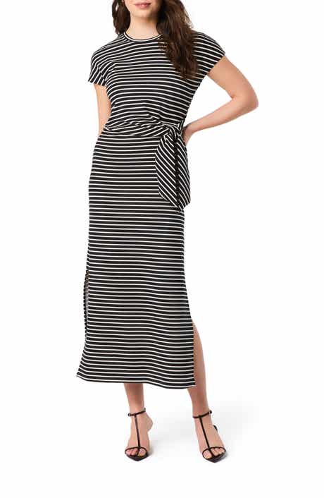 Stripe Tie Waist Maxi Dress