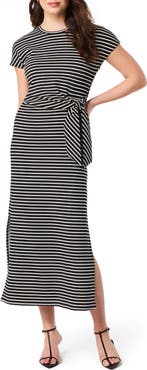 SPANX® Stripe Tie Waist Maxi Dress