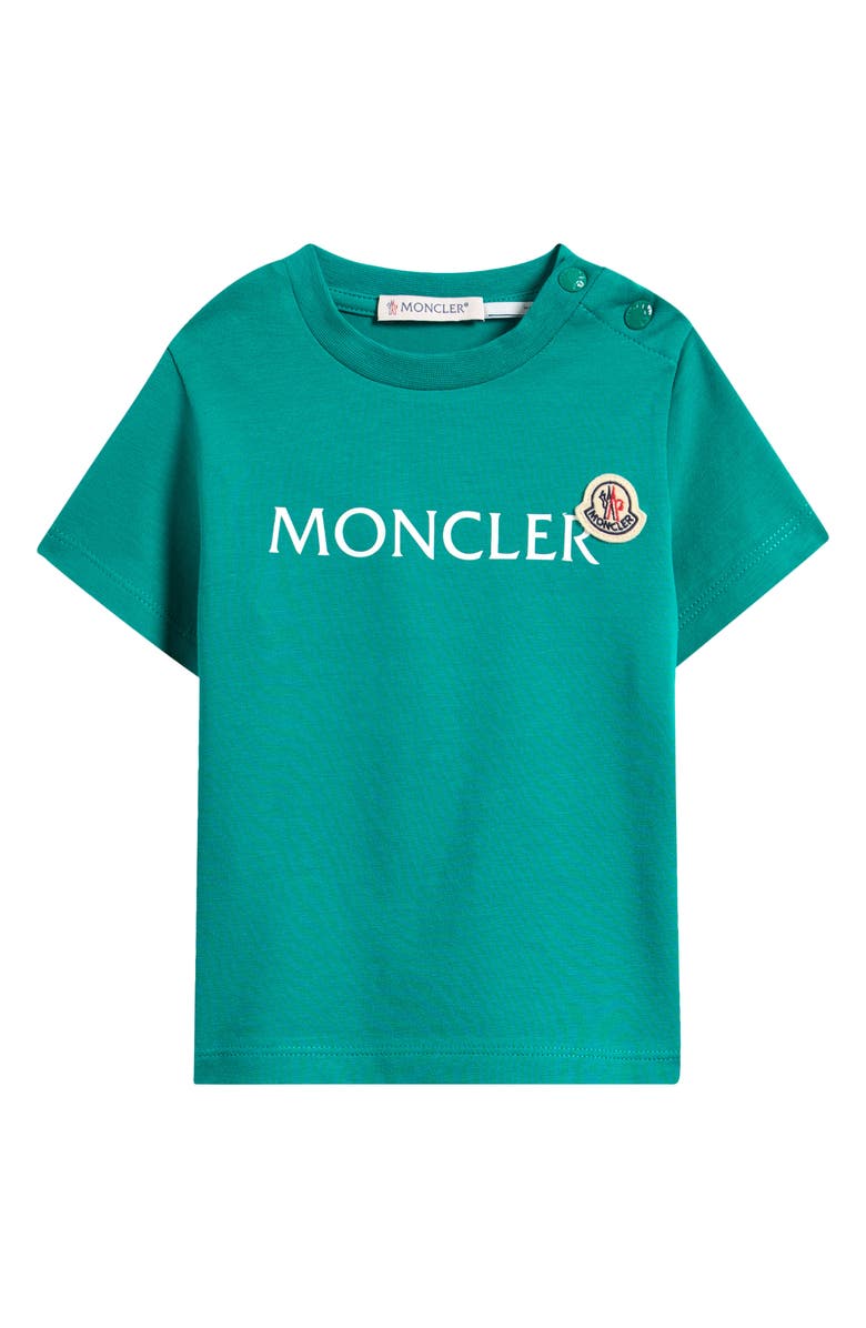 Moncler Kids
 Logo Patch Graphic T-Shirt, Main, color, Green