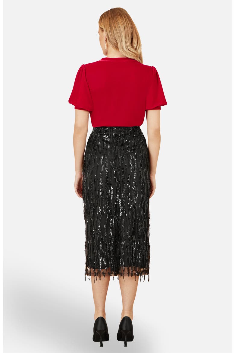 Velvet Puff Sleeve Top, Alternate, color, Red
