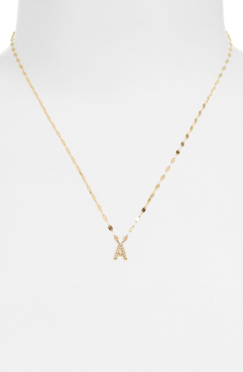 LANA 14K Gold Initial Pendant Necklace, Alternate, color, Yellow Gold A