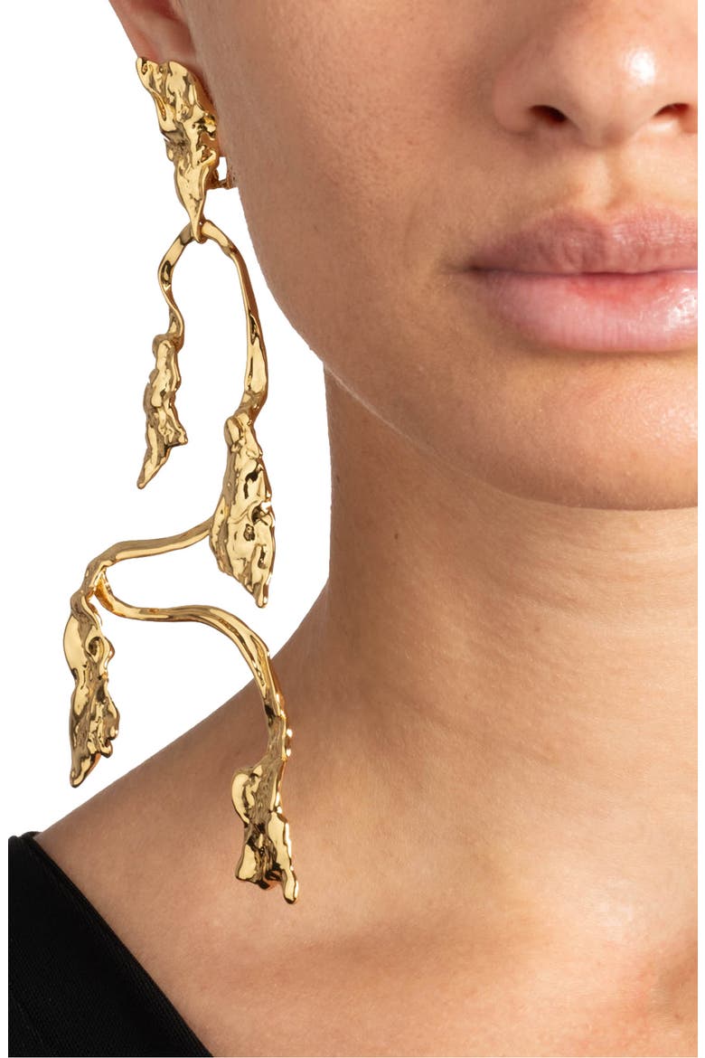 Mobile Balance Clip-On Drop Earrings, Alternate, color, GOLD