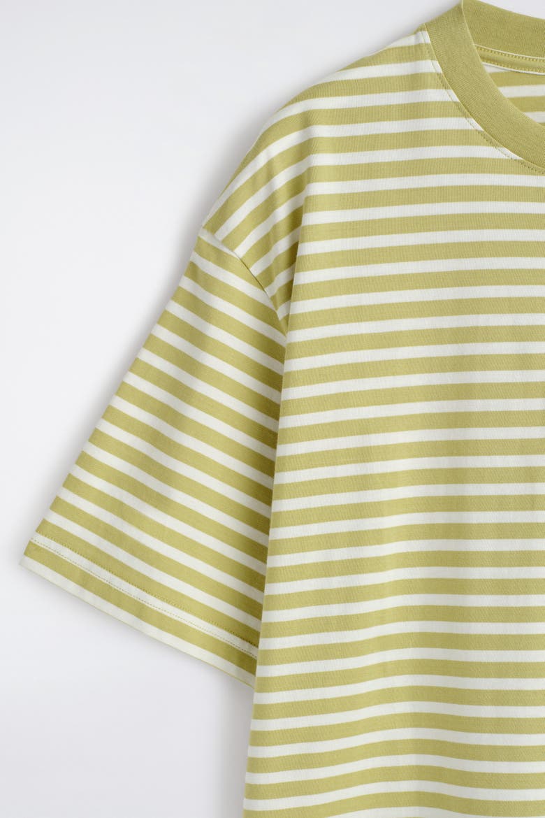 Relaxed Lightweight Cotton T-shirt, Alternate, color, YELLOW / WHITE / STRIPED