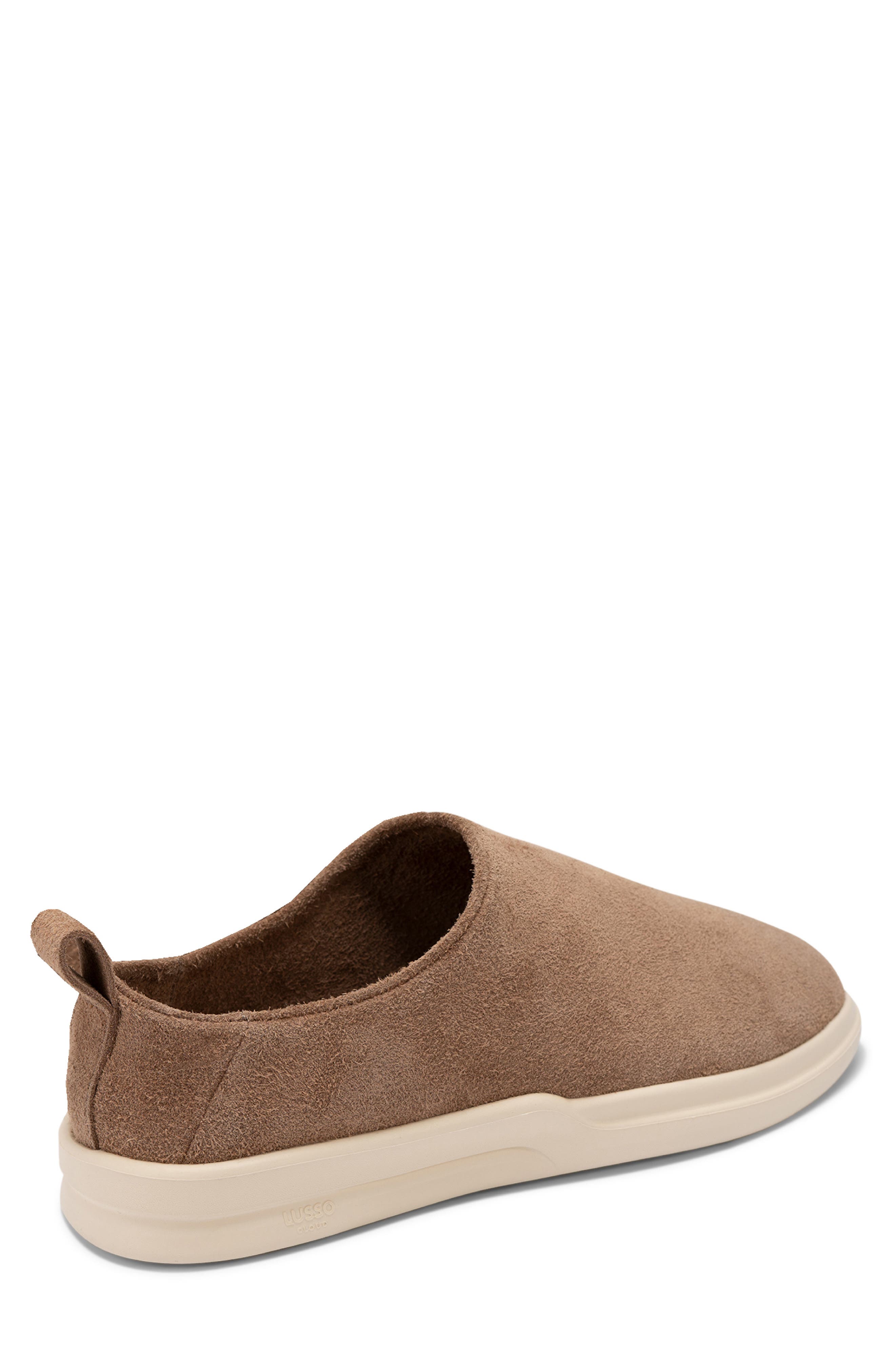 LUSSO CLOUD Gehry Suede Clog, Alternate, color, Chestnut / Shortbread