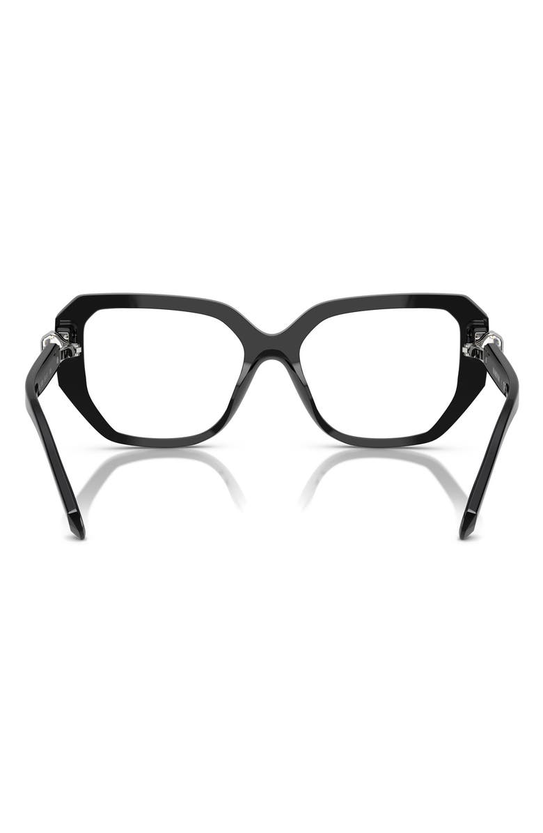 Swarovski 53mm Geometric Optical Glasses, Alternate, color, Black