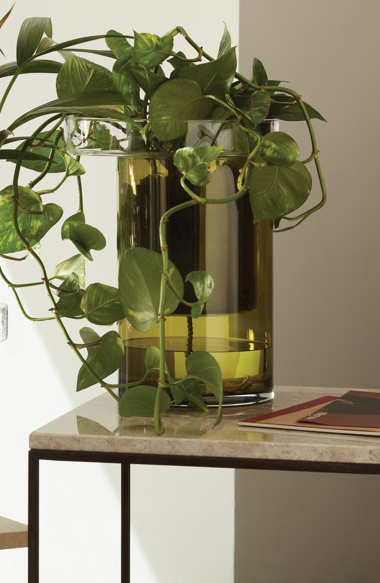 LSA Balcony Self Watering Glass Planter, Alternate, color, Green