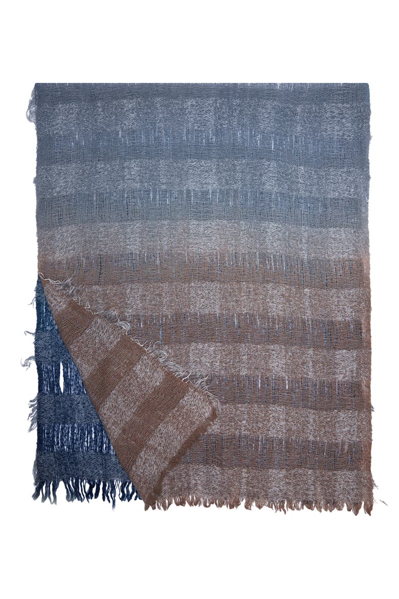 Gradient Stripe Fringe Scarf, Alternate, color, BLUE