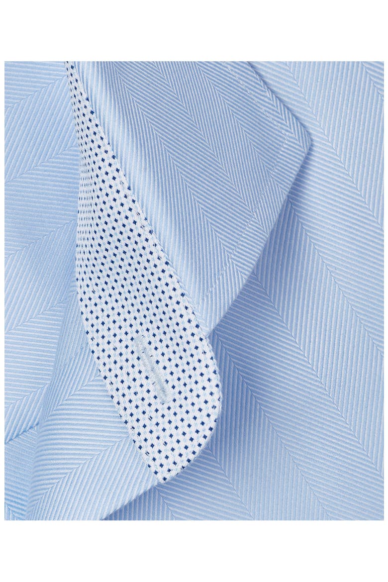 Trim Fit Herringbone Contrast Cotton Dress Shirt, Alternate, color, SKY