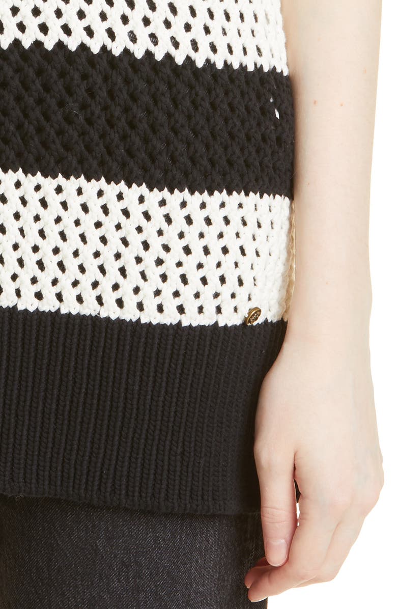 Ted Baker London Heide Stripe Open Stitch Stretch Cotton & Silk Tank, Alternate, color, 