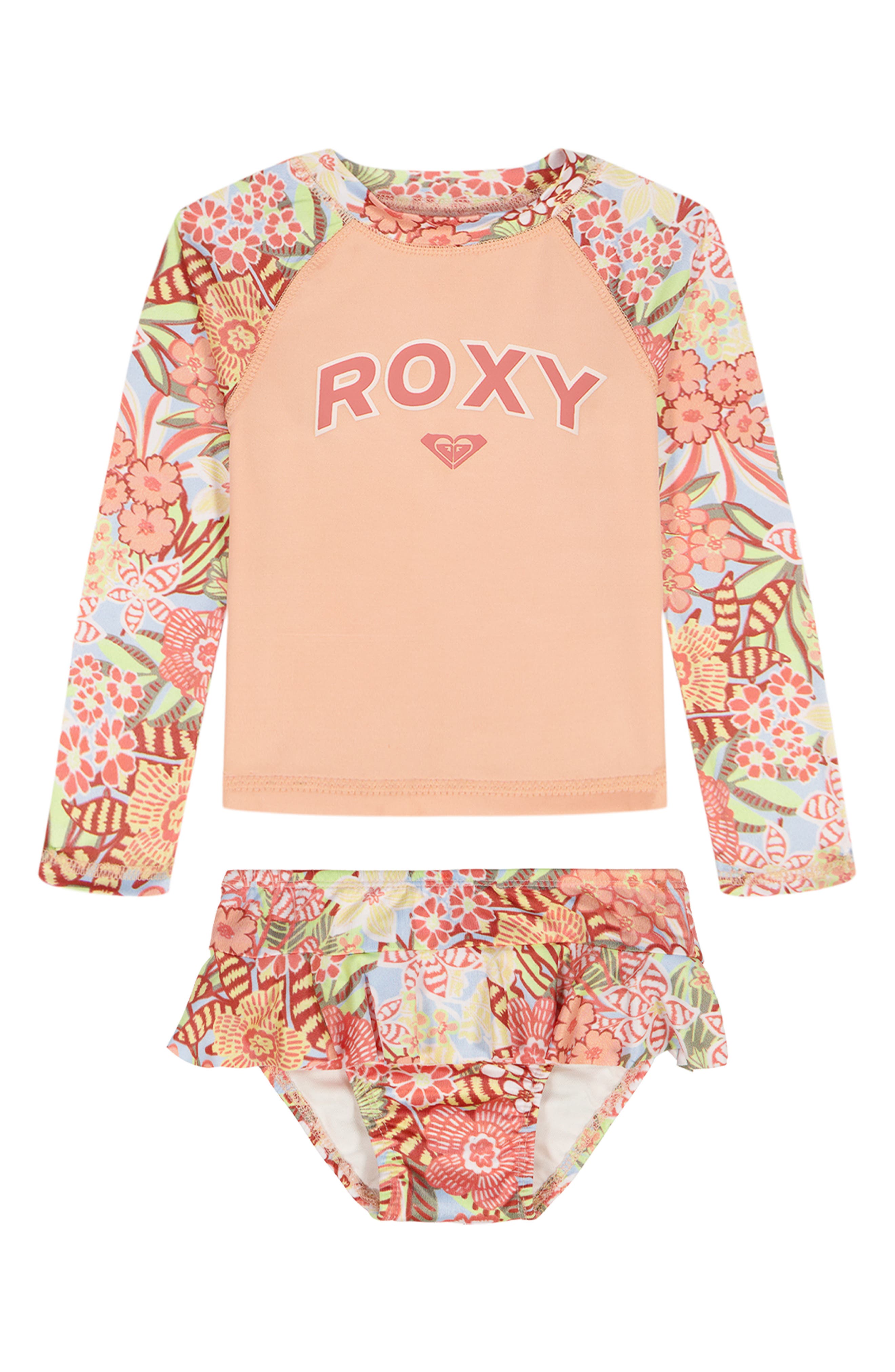 Roxy Kids' Rashguard Top & Bikini Bottoms Set