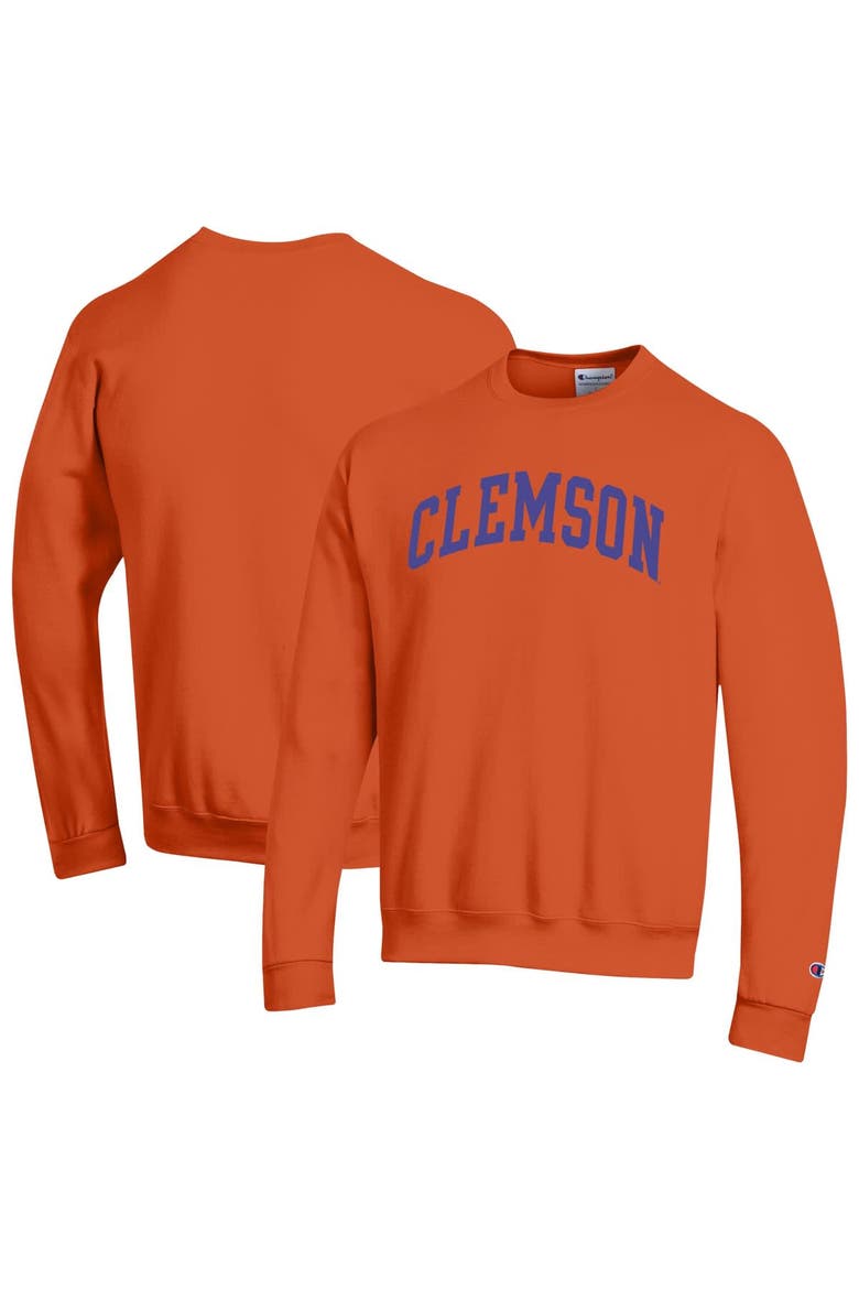 Men's Champion  Orange Clemson Tigers Basic Arch Fleece Pullover Sweatshirt, Main, color, Orange