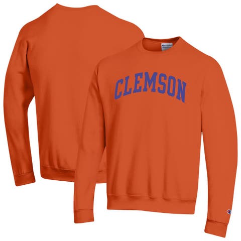 Men's Champion  Orange Clemson Tigers Basic Arch Fleece Pullover Sweatshirt