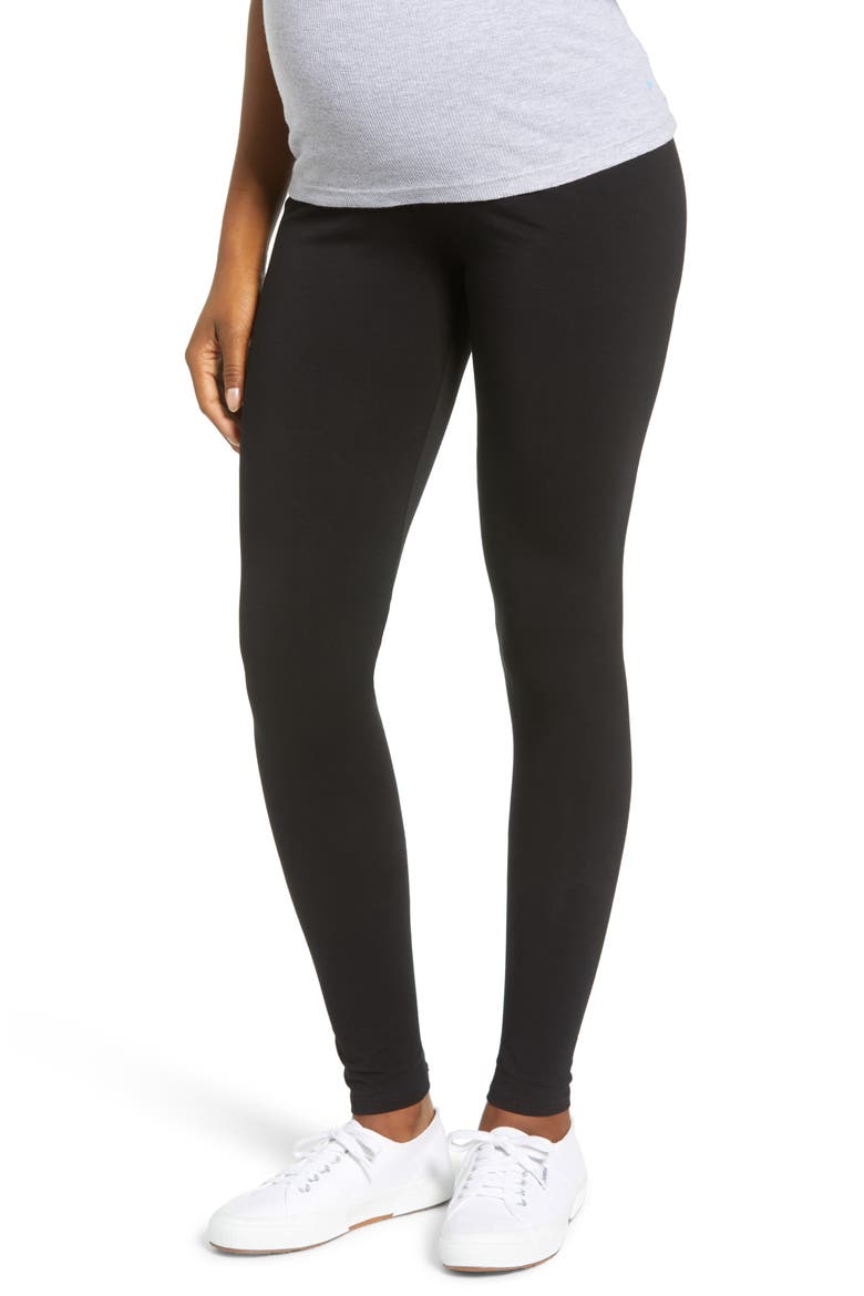 Angel 2-Pack Maternity Belly Support Maternity Leggings, Main, color, BLACK