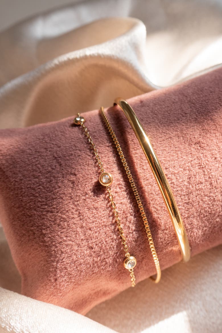 Anna Bezel Bracelet, Alternate, color, Gold