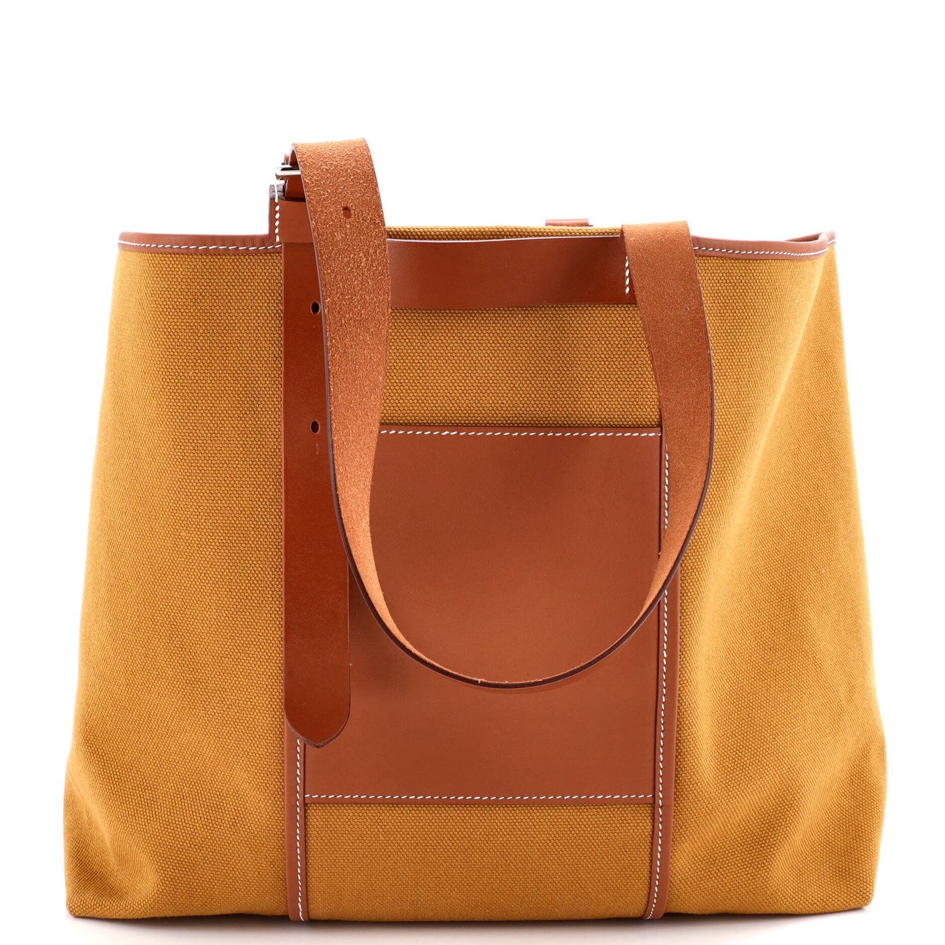 Pre-Owned Hermes Etriviere Pocket Tote Toile and Leather 35, Main, color, 