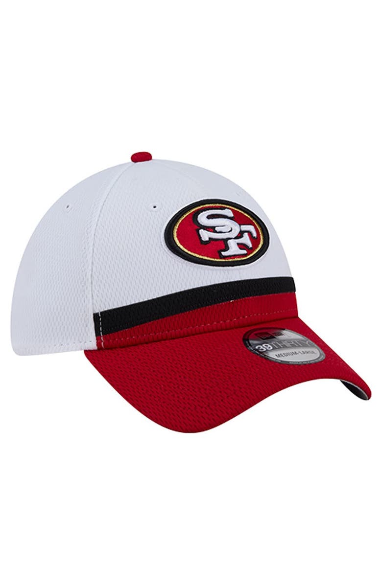 New Era Men's New Era  White/Scarlet San Francisco 49ers Dashmark Rays 39THIRTY Flex Hat, Alternate, color, White