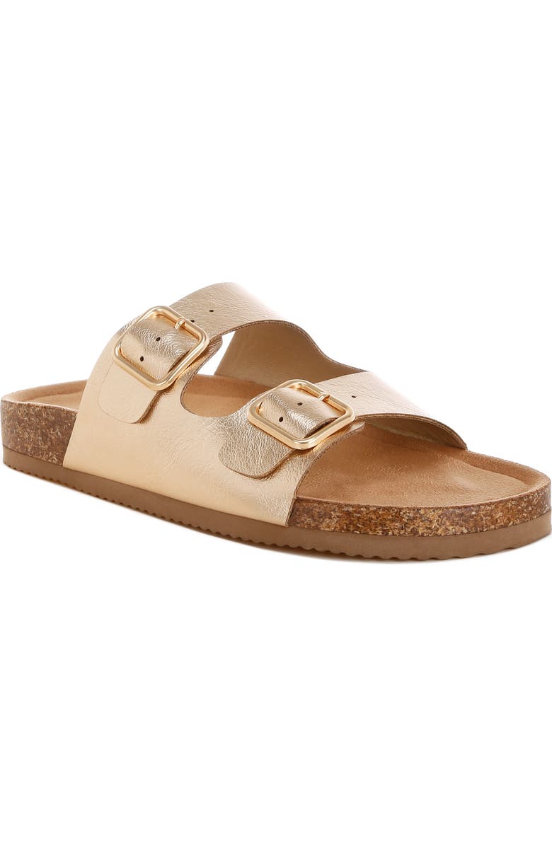 LONDON RAG Parla Double Strap Slide Sandal, Main, color, Gold