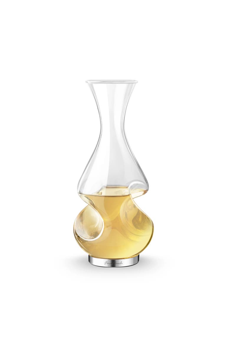 Conundrum Aerator Decanter, Half Bottle / 375 ml, Borosilicate Glass & Stainless Steel, Alternate, color, Clear