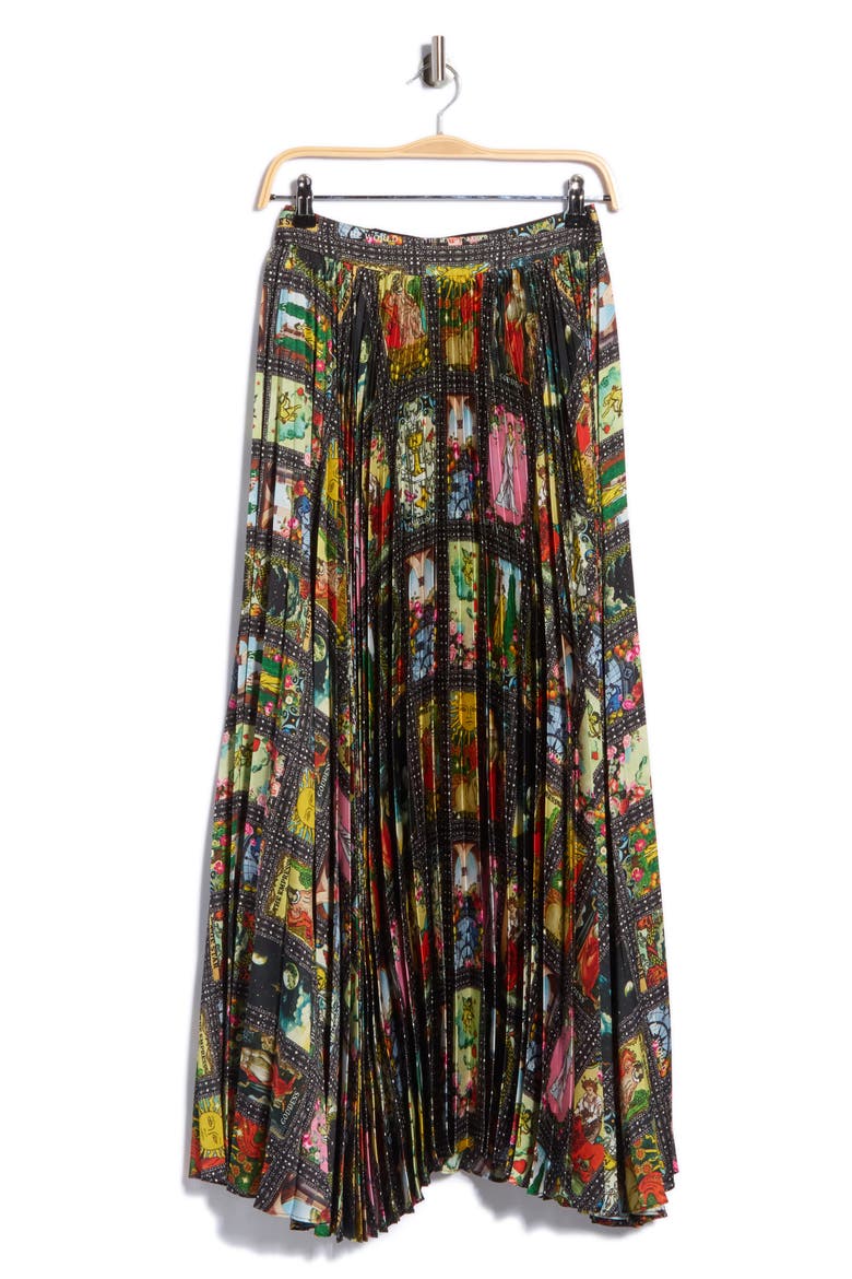 Katz Sunburst Pleated Maxi Skirt, Main, color, ENCHANTED TAROT