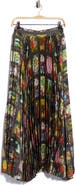 ALICE + OLIVIA Katz Sunburst Pleated Maxi Skirt