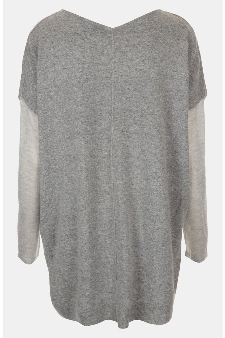 Mixed Media Drop Shoulder Sweater, Alternate, color, LIGHT GREY